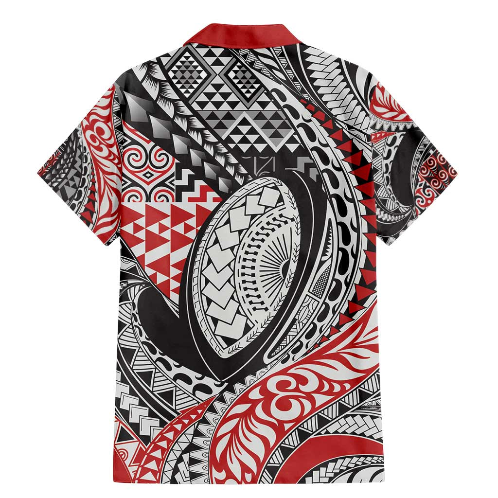 Aotearoa Maori Rugby Tribal Tattoo Family Matching Mermaid Dress and Hawaiian Shirt Kowhaiwhai Taniko Patchwork Motifs LT9 - Polynesian Pride