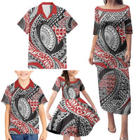 Aotearoa Maori Rugby Tribal Tattoo Family Matching Puletasi and Hawaiian Shirt Kowhaiwhai Taniko Patchwork Motifs LT9 - Polynesian Pride
