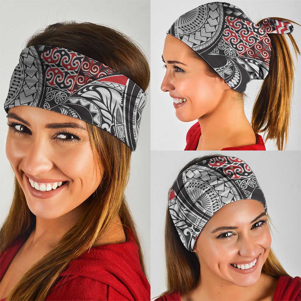 Aotearoa Maori Rugby Tribal Tattoo Neck Gaiter Kowhaiwhai Taniko Patchwork Motifs - Polynesian Pride