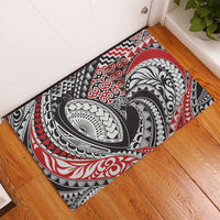Aotearoa Maori Rugby Tribal Tattoo Rubber Doormat Kowhaiwhai Taniko Patchwork Motifs LT9 - Polynesian Pride
