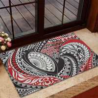 Aotearoa Maori Rugby Tribal Tattoo Rubber Doormat Kowhaiwhai Taniko Patchwork Motifs LT9 - Polynesian Pride