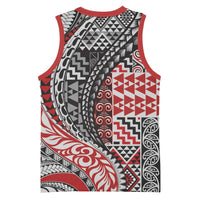 Aotearoa Maori Tribal Tattoo Basketball Jersey Kowhaiwhai Taniko Patchwork Motifs - Polynesian Pride