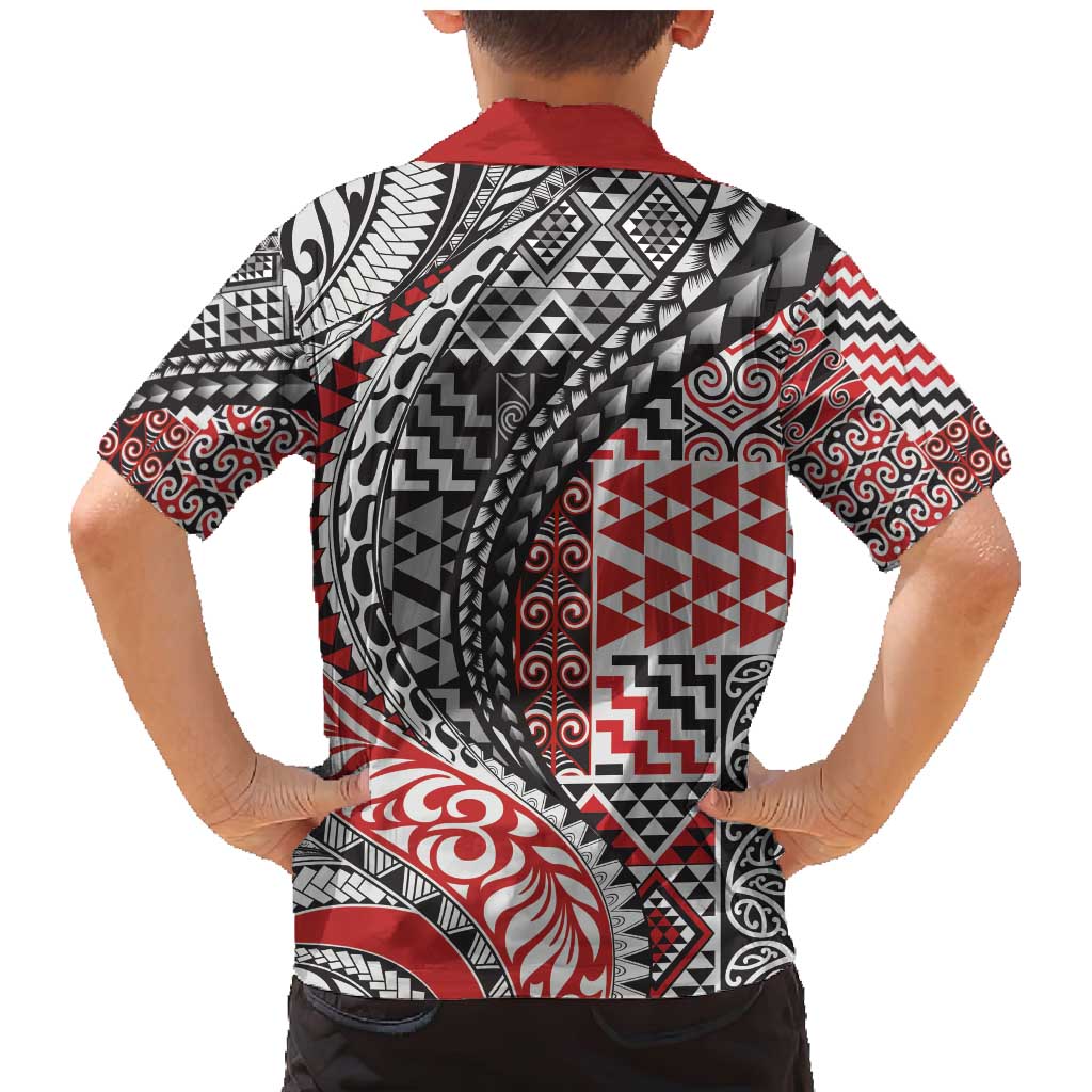 Aotearoa Maori Tribal Tattoo Family Matching Mermaid Dress and Hawaiian Shirt Kowhaiwhai Taniko Patchwork Motifs LT9 - Polynesian Pride