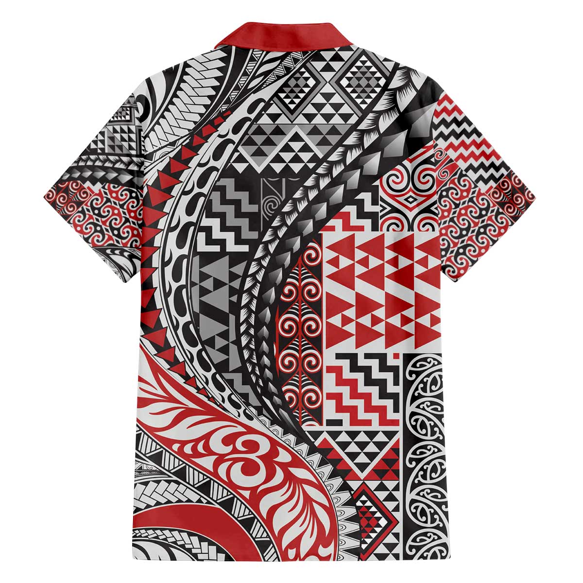 Aotearoa Maori Tribal Tattoo Family Matching Off The Shoulder Long Sleeve Dress and Hawaiian Shirt Kowhaiwhai Taniko Patchwork Motifs LT9 - Polynesian Pride