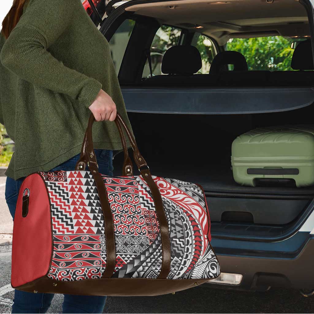 Aotearoa Maori Tribal Tattoo Travel Bag Kowhaiwhai Taniko Patchwork Motifs - Polynesian Pride