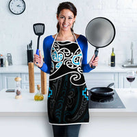 Blue Aotearoa Tukutuku Manawa Tapu Apron Ta Moko Toi Maori - Polynesian Pride