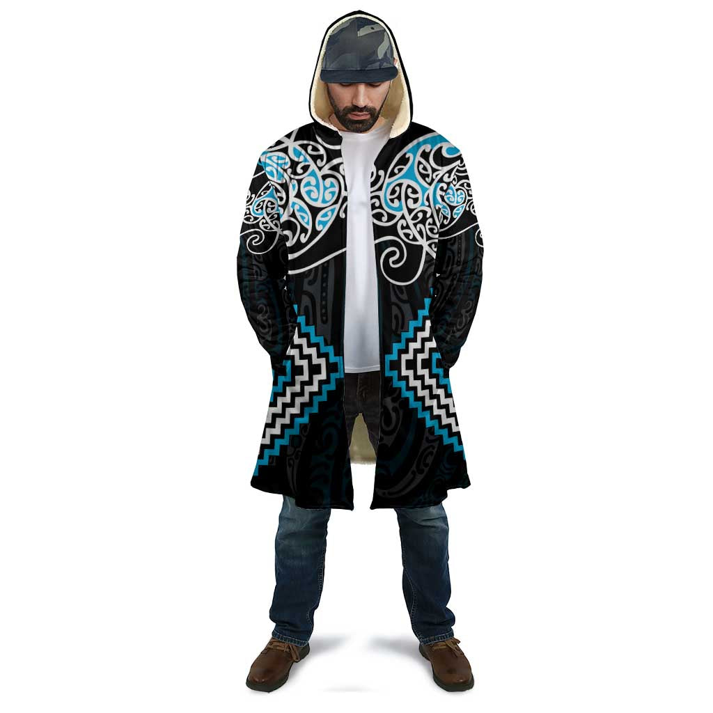 Blue Aotearoa Tukutuku Manawa Tapu Cloak Ta Moko Toi Maori - Polynesian Pride