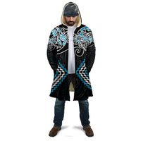 Blue Aotearoa Tukutuku Manawa Tapu Cloak Ta Moko Toi Maori - Polynesian Pride