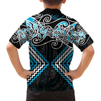 Blue Aotearoa Tukutuku Manawa Tapu Family Matching Puletasi and Hawaiian Shirt Ta Moko Toi Maori LT9 - Polynesian Pride