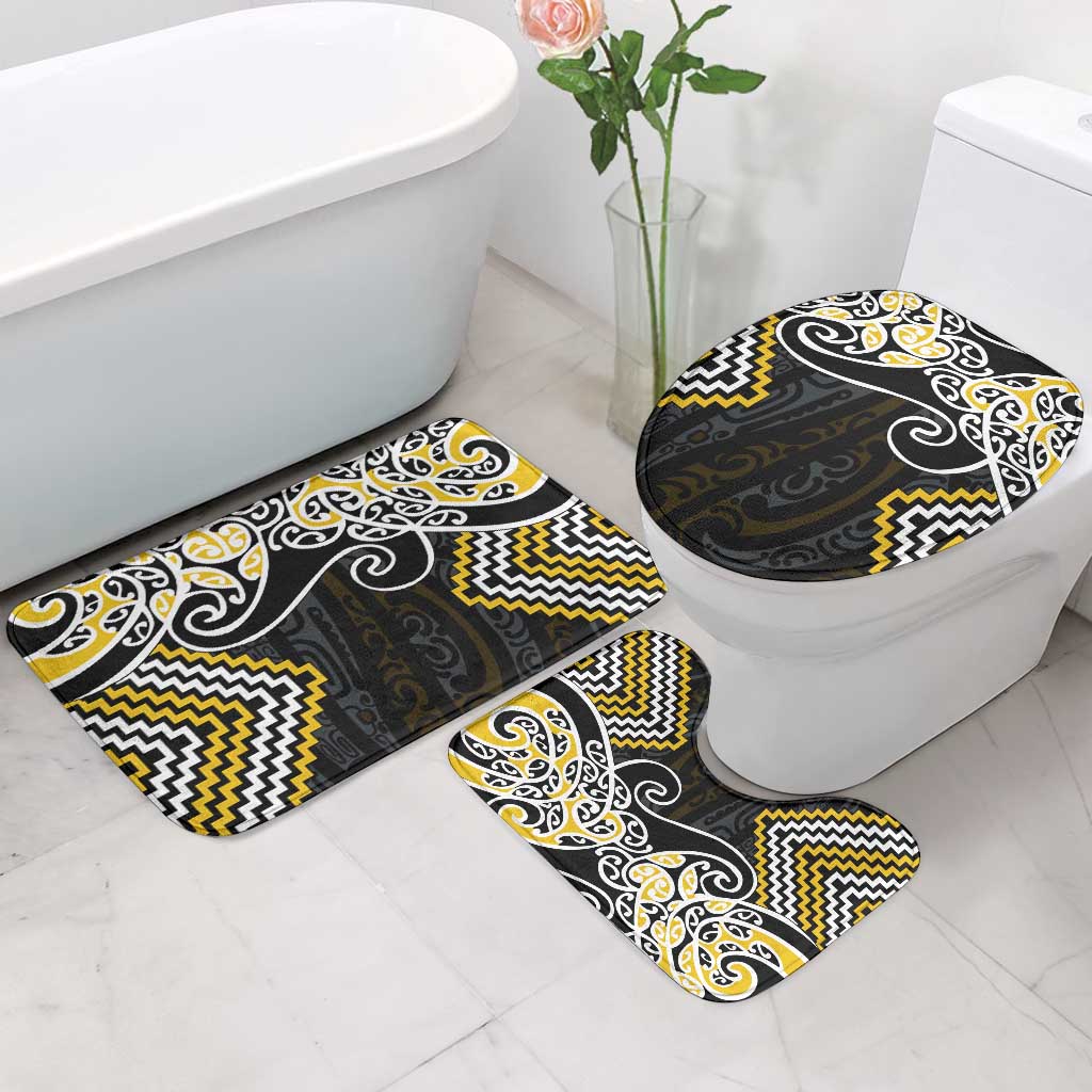 Gold Aotearoa Tukutuku Manawa Tapu Bathroom Set Ta Moko Toi Maori - Polynesian Pride