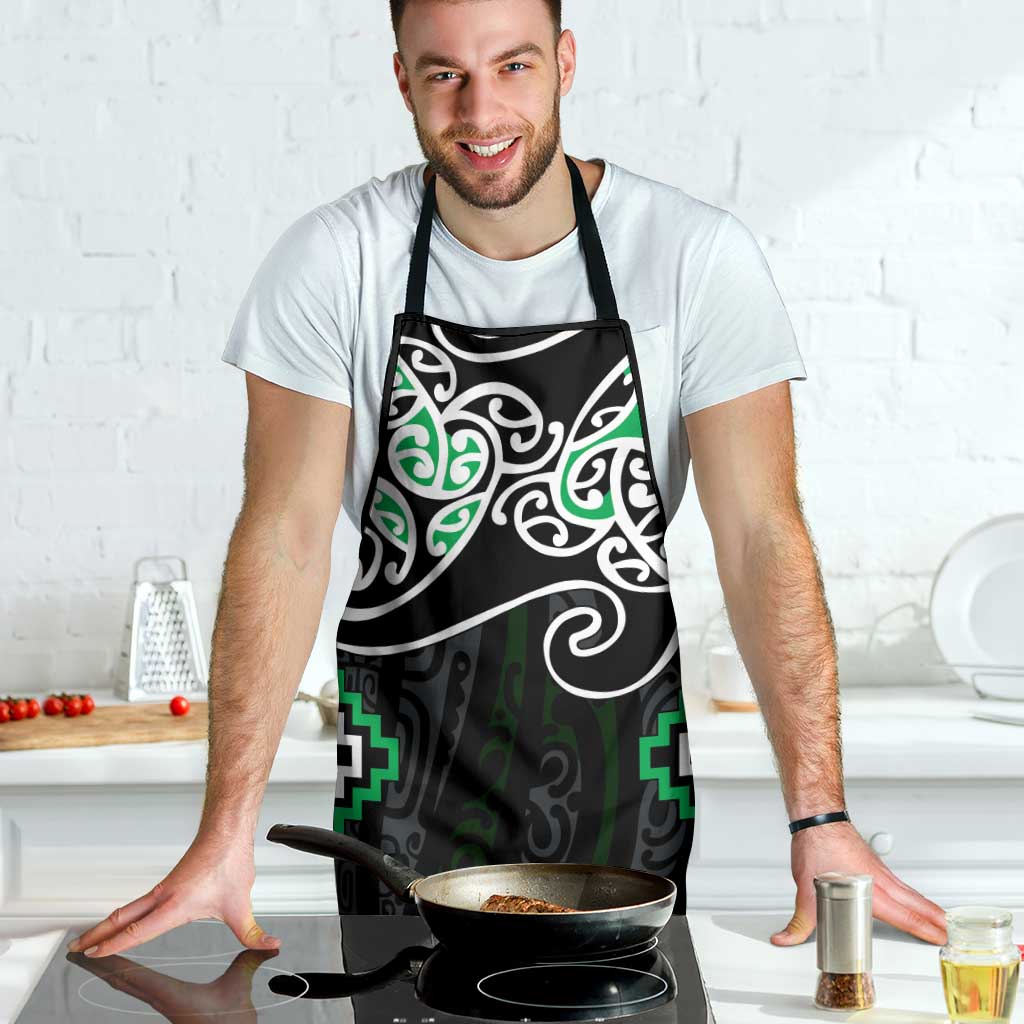 Green Aotearoa Tukutuku Manawa Tapu Apron Ta Moko Toi Maori - Polynesian Pride