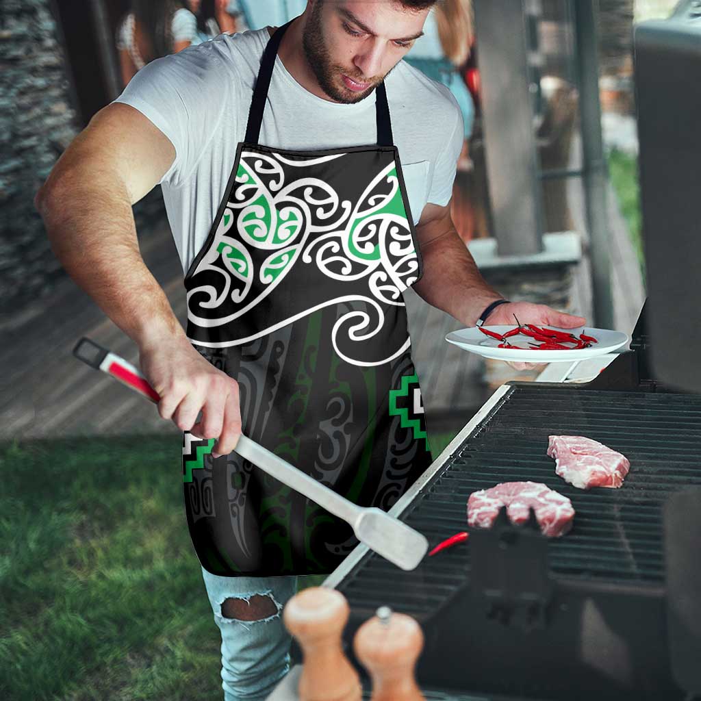 Green Aotearoa Tukutuku Manawa Tapu Apron Ta Moko Toi Maori - Polynesian Pride