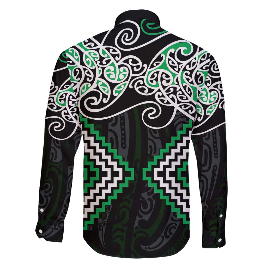 Green Aotearoa Tukutuku Manawa Tapu Family Matching Tank Maxi Dress and Hawaiian Shirt Ta Moko Toi Maori LT9 - Polynesian Pride