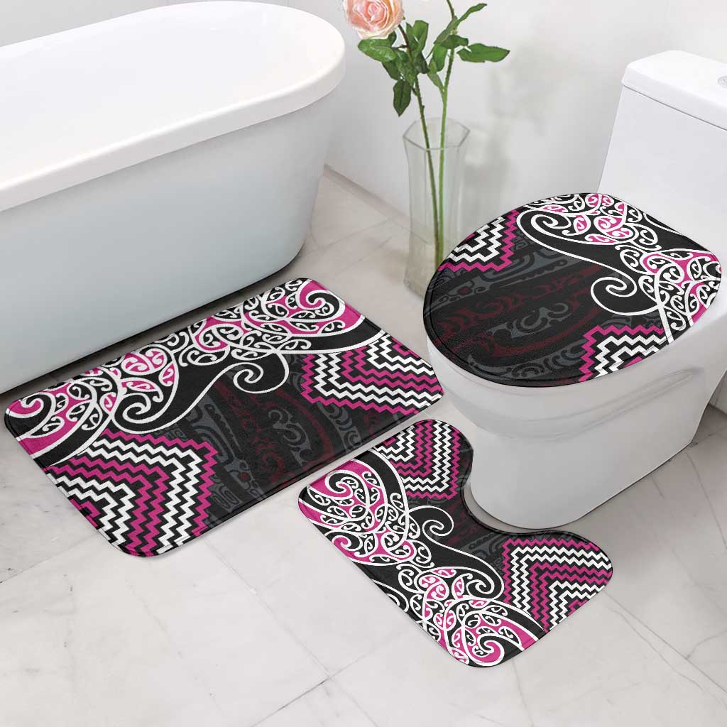 Pink Aotearoa Tukutuku Manawa Tapu Bathroom Set Ta Moko Toi Maori LT9 - Polynesian Pride