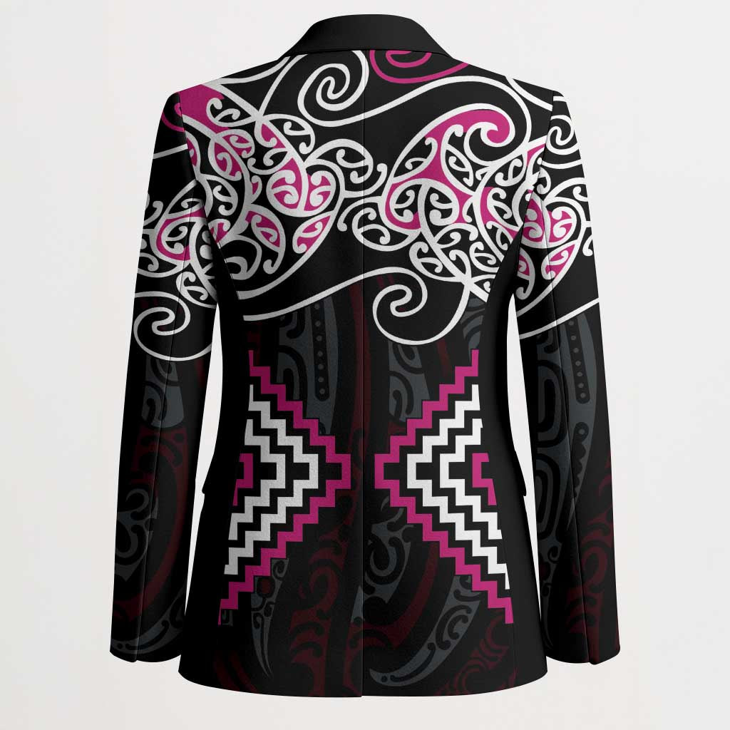 Pink Aotearoa Tukutuku Manawa Tapu Blazer Ta Moko Toi Maori LT9 - Polynesian Pride