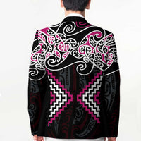 Pink Aotearoa Tukutuku Manawa Tapu Blazer Ta Moko Toi Maori LT9 - Polynesian Pride