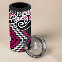 Pink Aotearoa Tukutuku Manawa Tapu 4 in 1 Can Cooler Tumbler Ta Moko Toi Maori LT9 - Polynesian Pride
