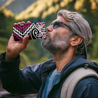 Pink Aotearoa Tukutuku Manawa Tapu 4 in 1 Can Cooler Tumbler Ta Moko Toi Maori LT9 - Polynesian Pride