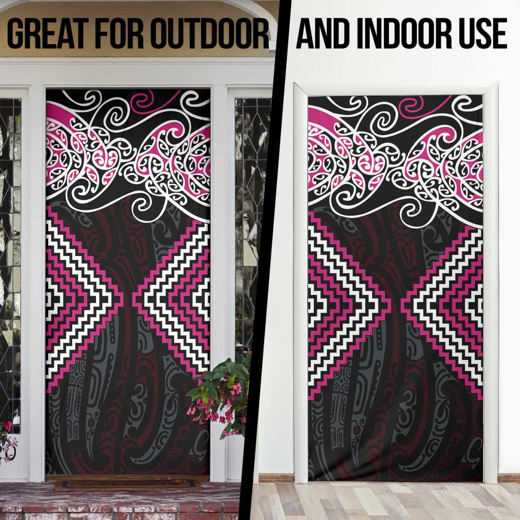 Pink Aotearoa Tukutuku Manawa Tapu Door Cover Ta Moko Toi Maori - Polynesian Pride
