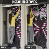 Pink Aotearoa Tukutuku Manawa Tapu Door Cover Ta Moko Toi Maori - Polynesian Pride