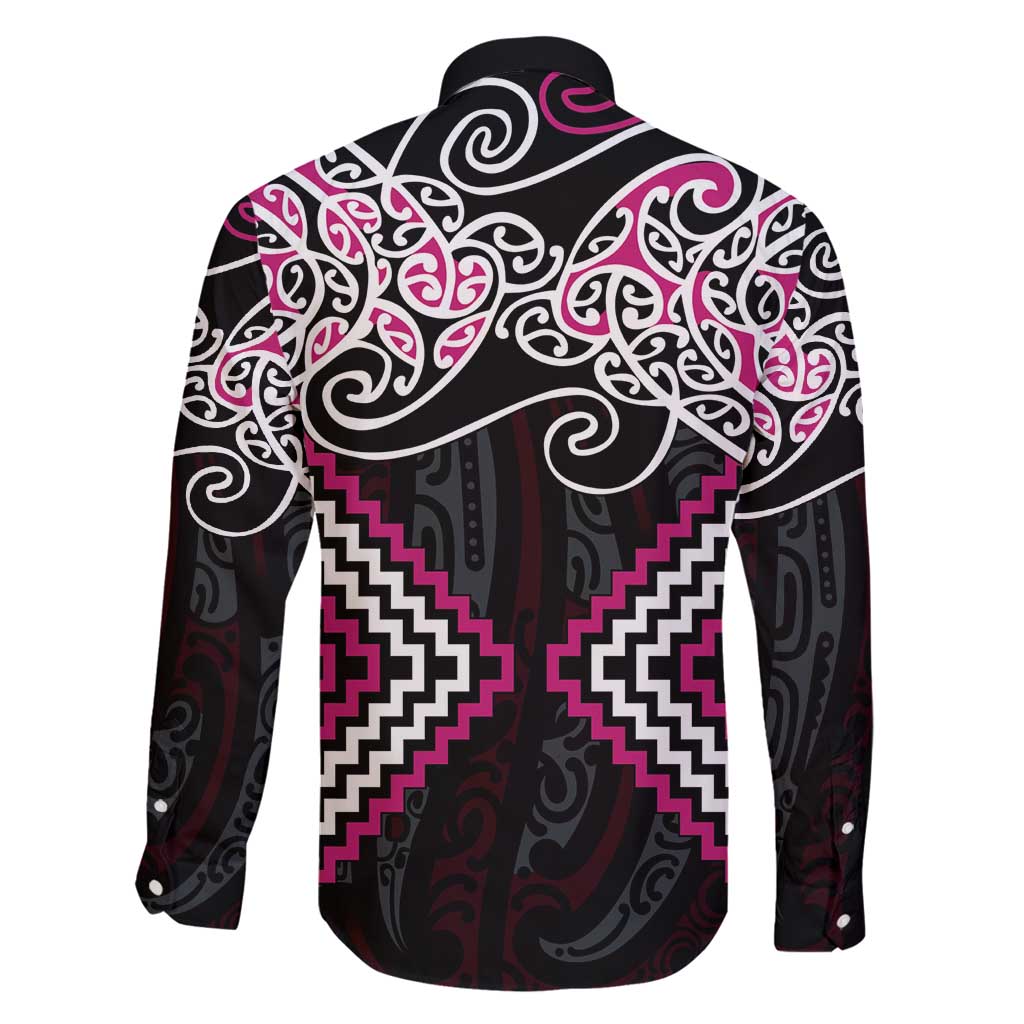 Pink Aotearoa Tukutuku Manawa Tapu Family Matching Summer Maxi Dress and Hawaiian Shirt Ta Moko Toi Maori LT9 - Polynesian Pride