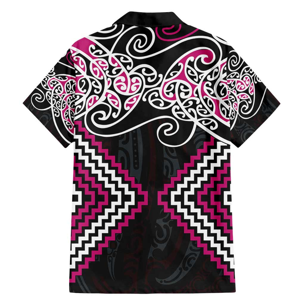 Pink Aotearoa Tukutuku Manawa Tapu Family Matching Tank Maxi Dress and Hawaiian Shirt Ta Moko Toi Maori LT9 - Polynesian Pride