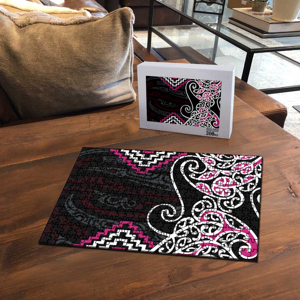 Pink Aotearoa Tukutuku Manawa Tapu Puzzle Ta Moko Toi Maori - Polynesian Pride