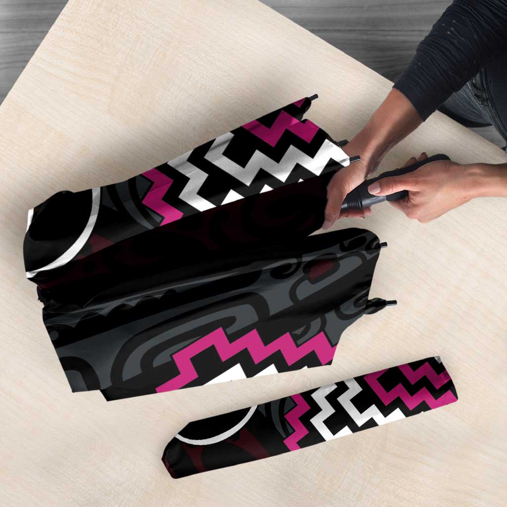 Pink Aotearoa Tukutuku Manawa Tapu Umbrella Ta Moko Toi Maori - Polynesian Pride
