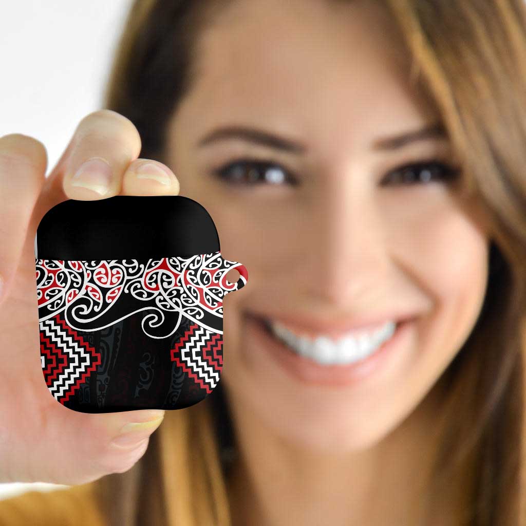 Red Aotearoa Tukutuku Manawa Tapu AirPods Case Ta Moko Toi Maori - Polynesian Pride