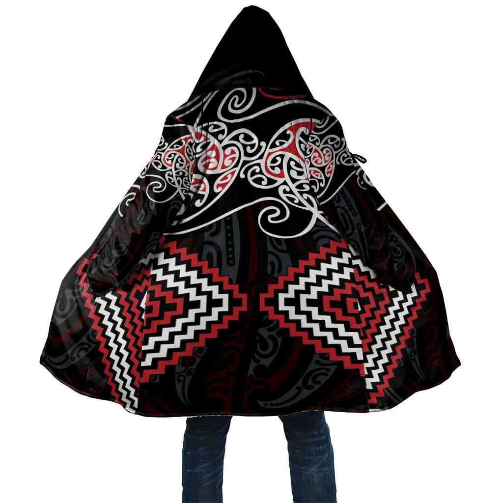 Red Aotearoa Tukutuku Manawa Tapu Cloak Ta Moko Toi Maori LT9 Unisex Red - Polynesian Pride