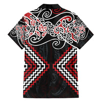 Red Aotearoa Tukutuku Manawa Tapu Family Matching Long Sleeve Bodycon Dress and Hawaiian Shirt Ta Moko Toi Maori LT9 - Polynesian Pride