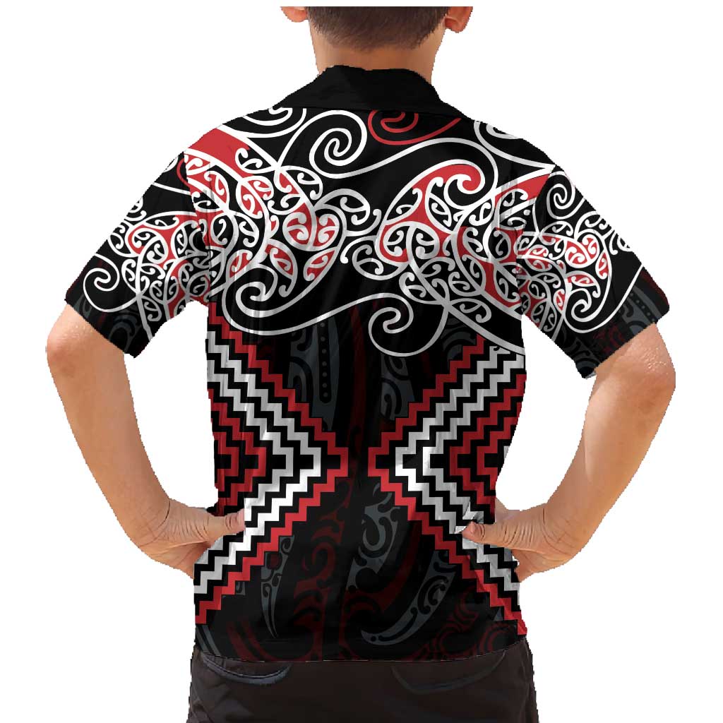 Red Aotearoa Tukutuku Manawa Tapu Family Matching Mermaid Dress and Hawaiian Shirt Ta Moko Toi Maori LT9 - Polynesian Pride