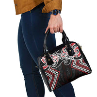 Red Aotearoa Tukutuku Manawa Tapu Shoulder Handbag Ta Moko Toi Maori