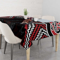 Red Aotearoa Tukutuku Manawa Tapu Tablecloth Ta Moko Toi Maori