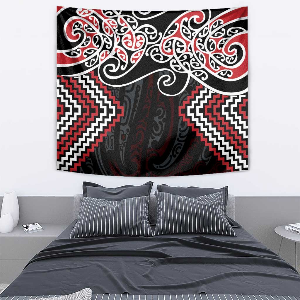 Red Aotearoa Tukutuku Manawa Tapu Tapestry Ta Moko Toi Maori LT9 - Polynesian Pride