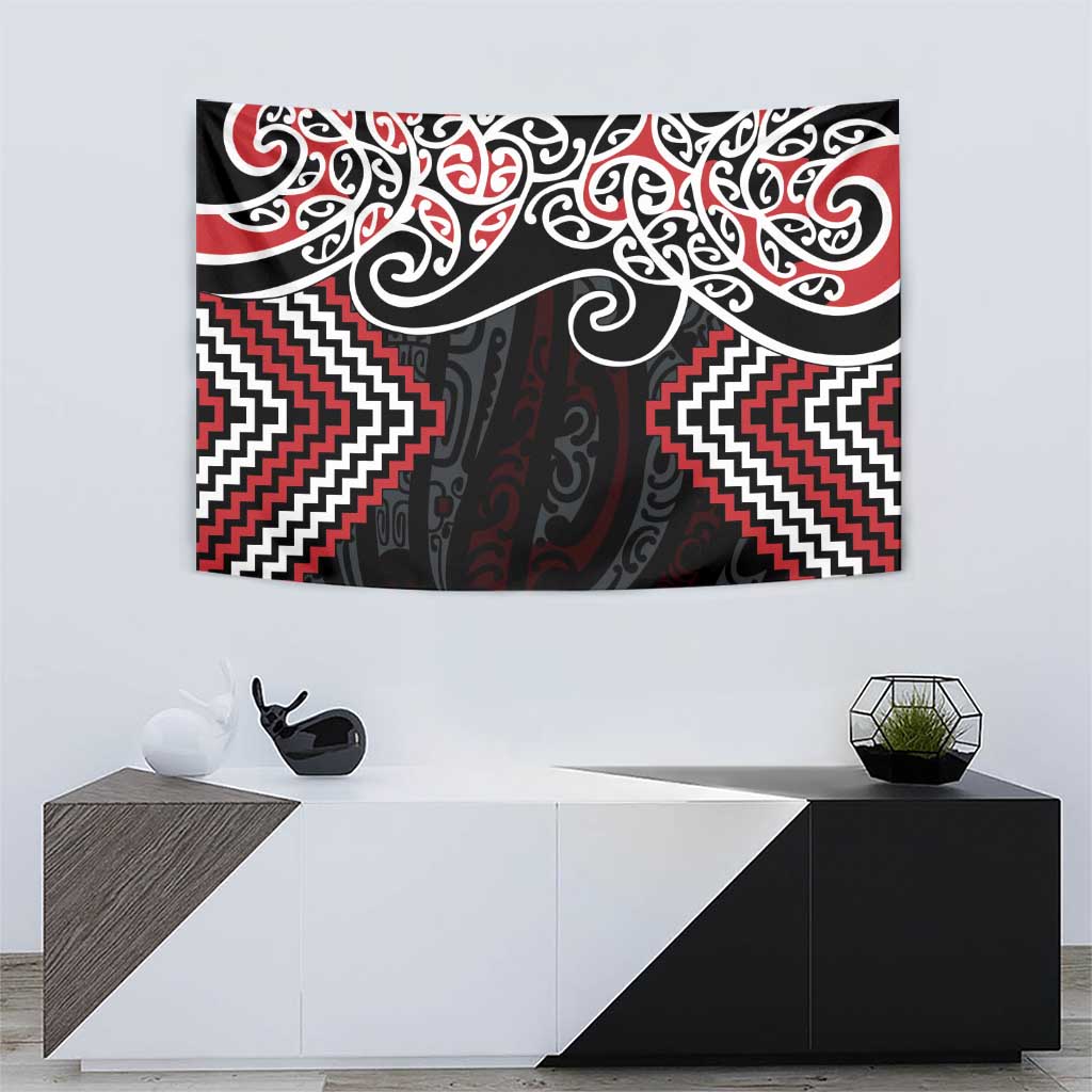 Red Aotearoa Tukutuku Manawa Tapu Tapestry Ta Moko Toi Maori LT9 - Polynesian Pride