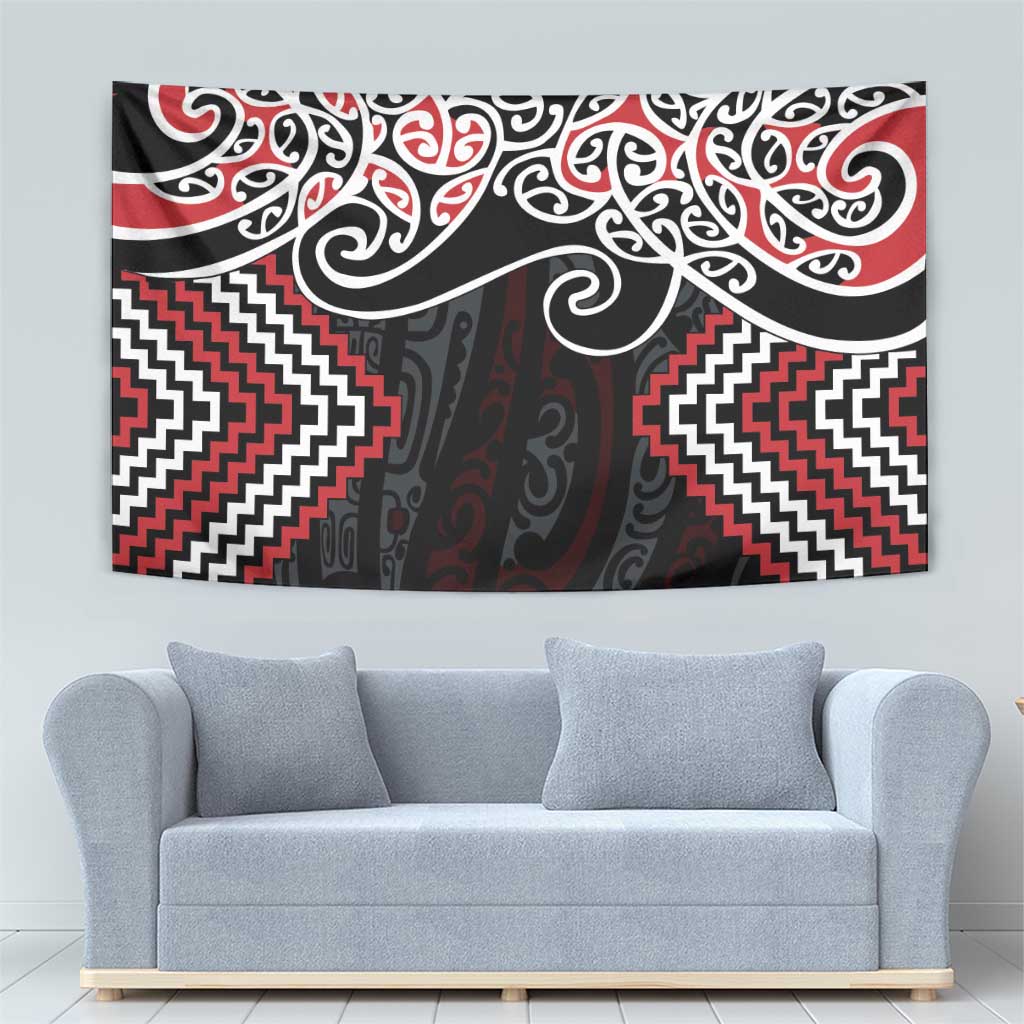 Red Aotearoa Tukutuku Manawa Tapu Tapestry Ta Moko Toi Maori LT9 - Polynesian Pride