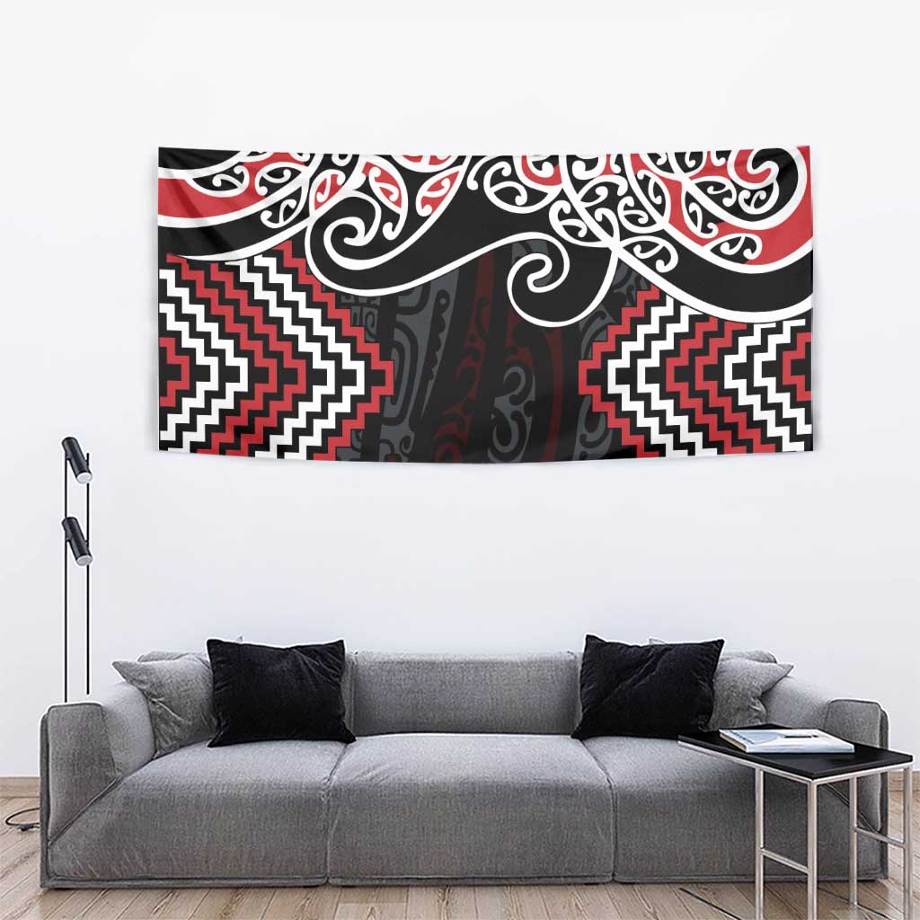 Red Aotearoa Tukutuku Manawa Tapu Tapestry Ta Moko Toi Maori LT9 - Polynesian Pride