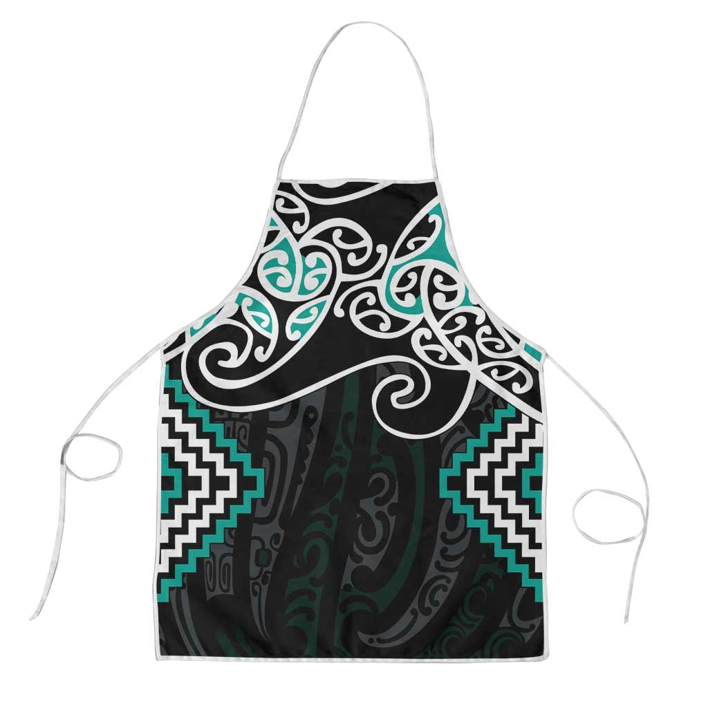 Turquoise Aotearoa Tukutuku Manawa Tapu Apron Ta Moko Toi Maori LT9 Turquoise - Polynesian Pride
