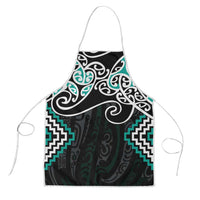 Turquoise Aotearoa Tukutuku Manawa Tapu Apron Ta Moko Toi Maori LT9 Turquoise - Polynesian Pride