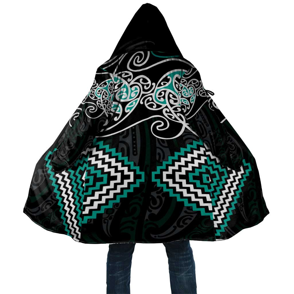 Turquoise Aotearoa Tukutuku Manawa Tapu Cloak Ta Moko Toi Maori - Polynesian Pride