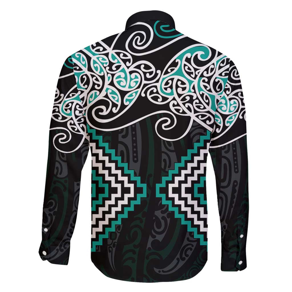 Turquoise Aotearoa Tukutuku Manawa Tapu Family Matching Summer Maxi Dress and Hawaiian Shirt Ta Moko Toi Maori LT9 - Polynesian Pride