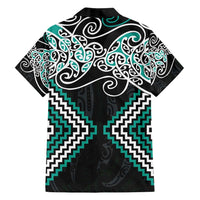 Turquoise Aotearoa Tukutuku Manawa Tapu Family Matching Tank Maxi Dress and Hawaiian Shirt Ta Moko Toi Maori LT9 - Polynesian Pride