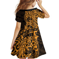 Gold Couple Dolphins Maori Polynesian Style Family Matching Tank Maxi Dress and Hawaiian Shirt LT9 - Polynesian Pride