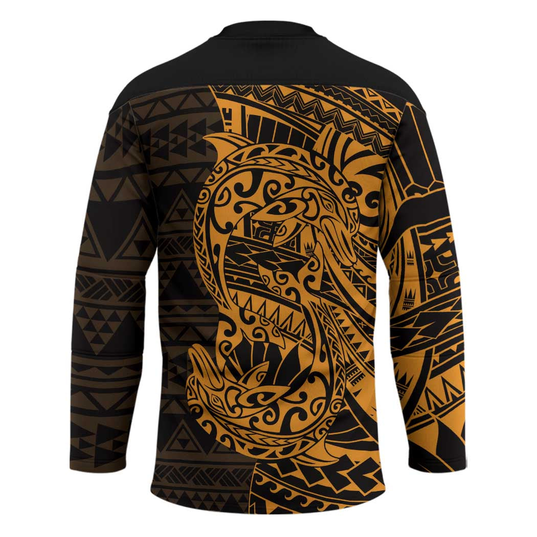 Gold Couple Dolphins Maori Polynesian Style Hockey Jersey - Polynesian Pride
