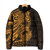 Gold Couple Dolphins Maori Polynesian Style Padded Jacket - Polynesian Pride