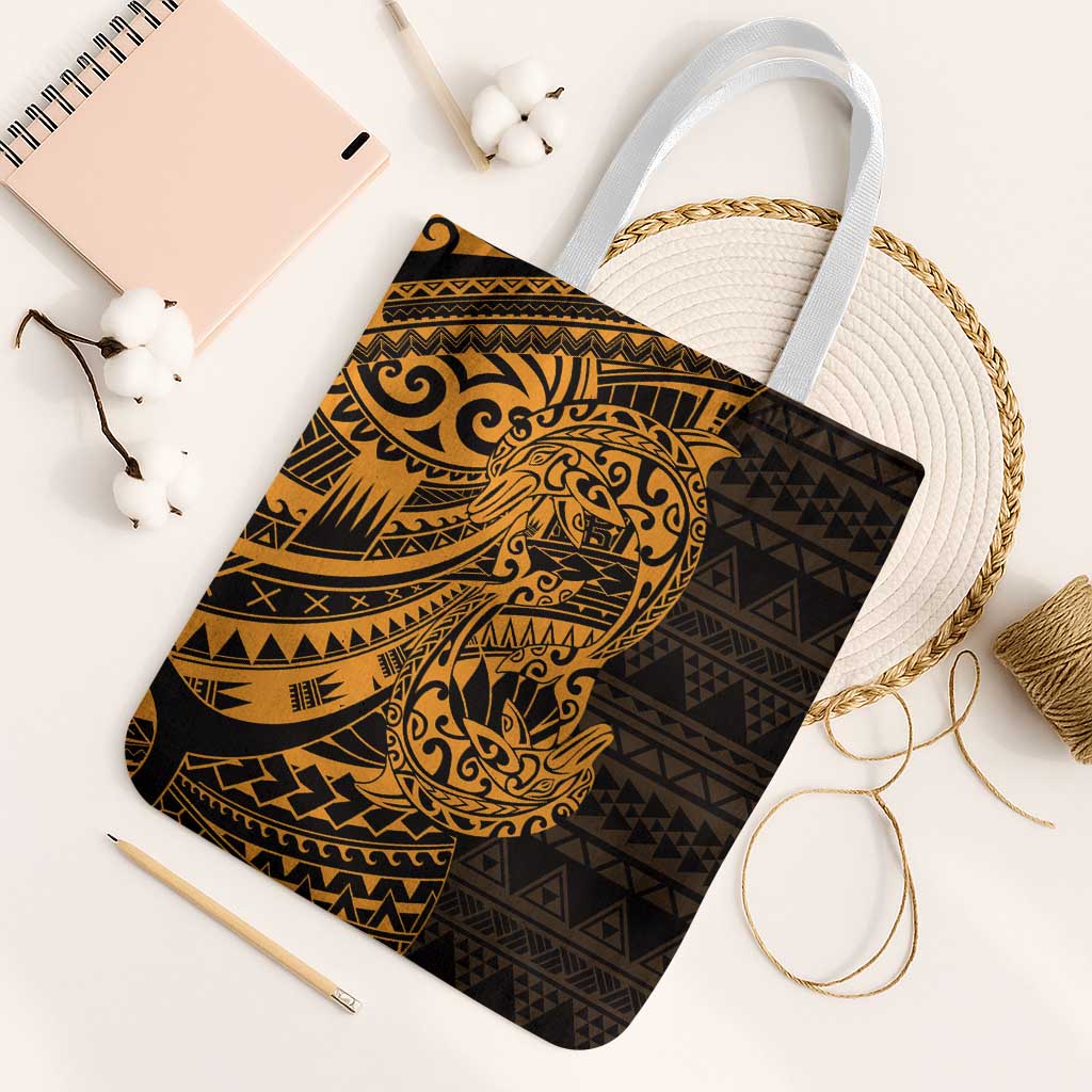 Gold Couple Dolphins Maori Polynesian Style Tote Bag - Polynesian Pride