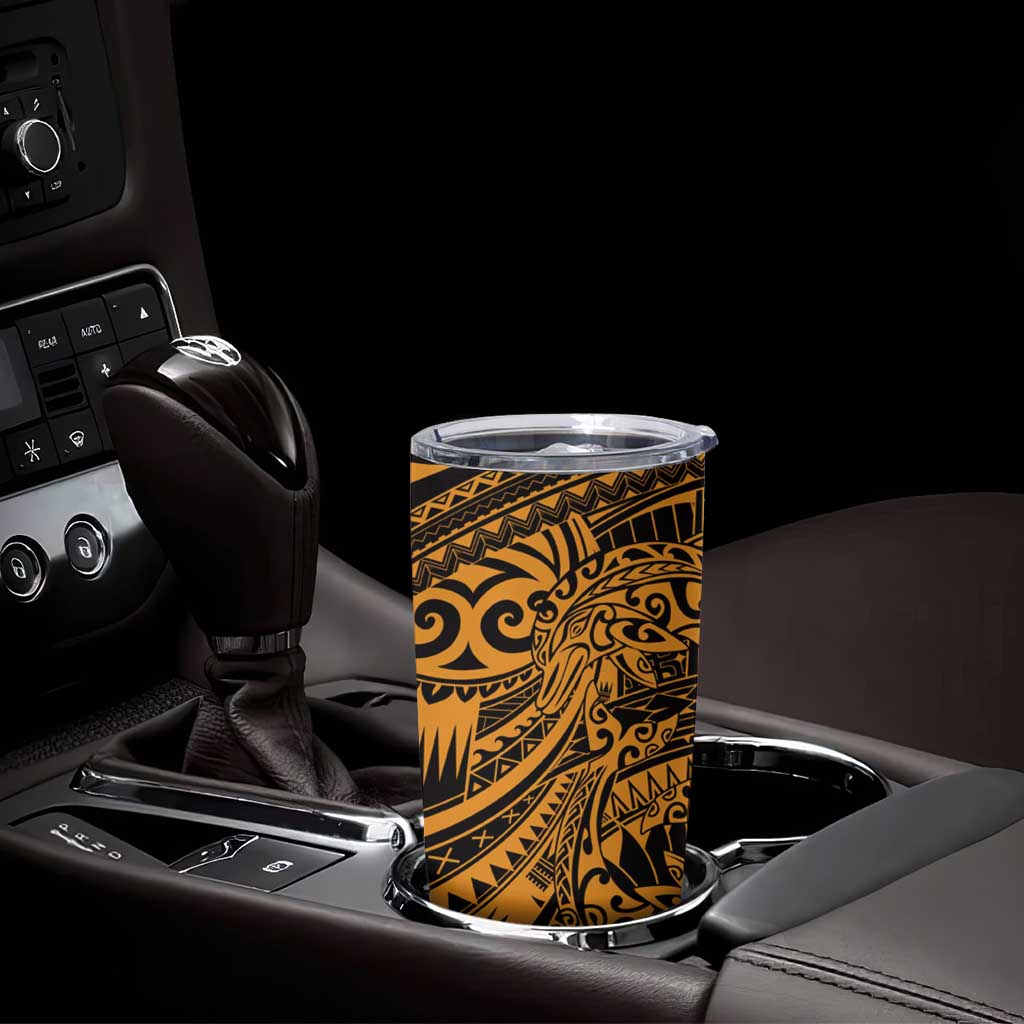 Gold Couple Dolphins Maori Polynesian Style Tumbler Cup