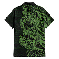 Green Couple Dolphins Maori Polynesian Style Family Matching Off Shoulder Maxi Dress and Hawaiian Shirt LT9 - Polynesian Pride