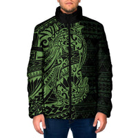 Green Couple Dolphins Maori Polynesian Style Padded Jacket - Polynesian Pride